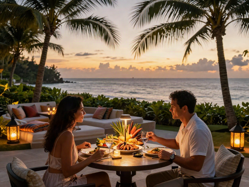 Pengalaman mewah luxury111 di restoran tepi pantai dengan makanan segar dan suasana romantis.