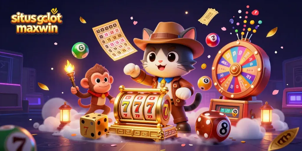 Win big at situs slot gacor maxwin with a vibrant 3D casino adventure featuring lucky symbols and treasures.