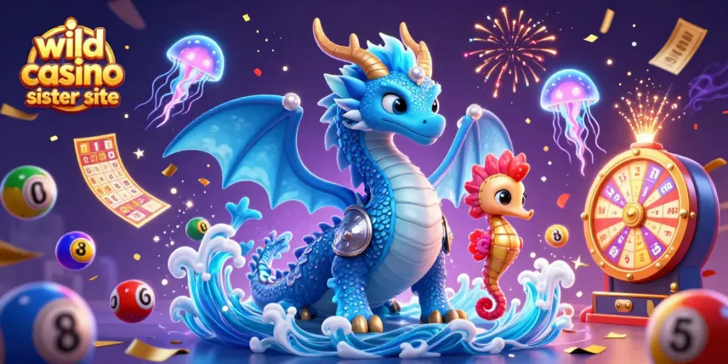 Experience the thrilling games at Wild Casino sister site with colorful elements and festive characters.