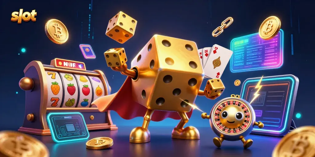 Experience exciting slot action with vibrant 3D characters and dynamic gambling elements.
