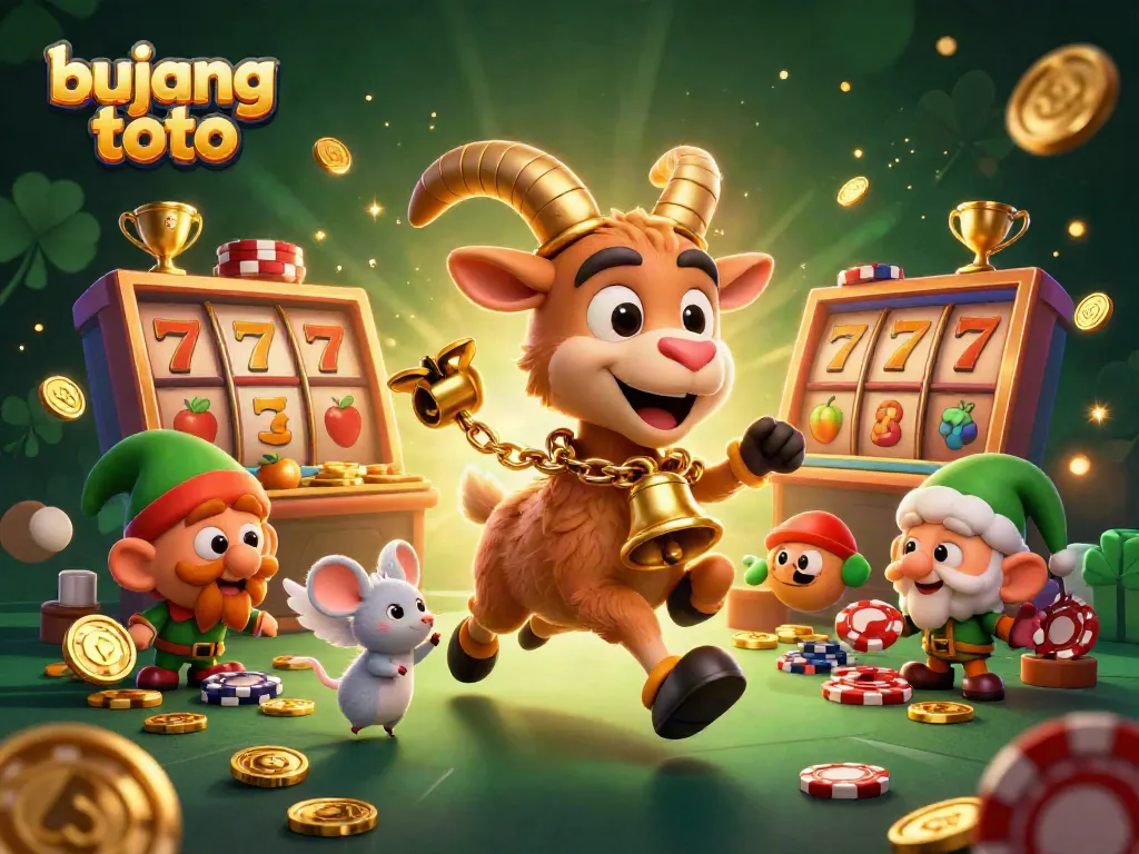 Join the holiday fun with bujang toto in a thrilling casino scene featuring the Krampus goat and festive elements.