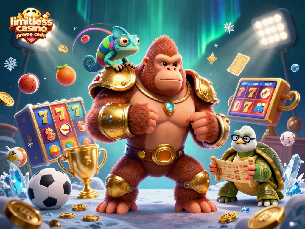 Engage with limitless casino promo code for big wins in this dynamic casino-themed illustration.