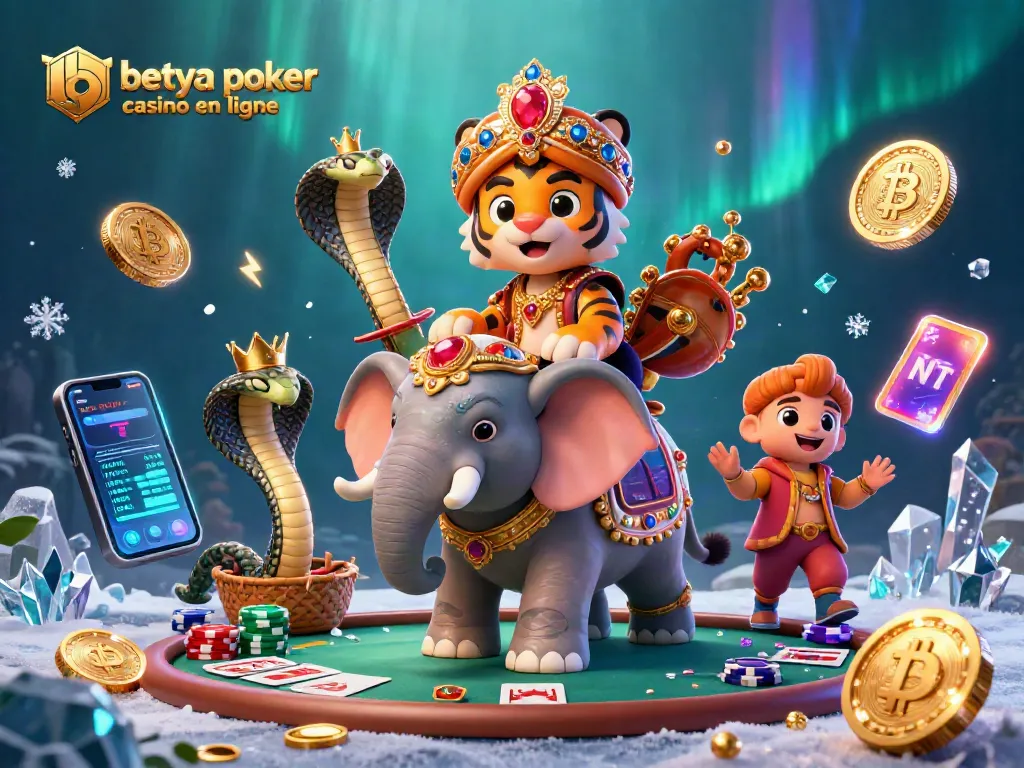 Engage in thrilling poker action at betya poker casino en ligne featuring vibrant characters and game elements.