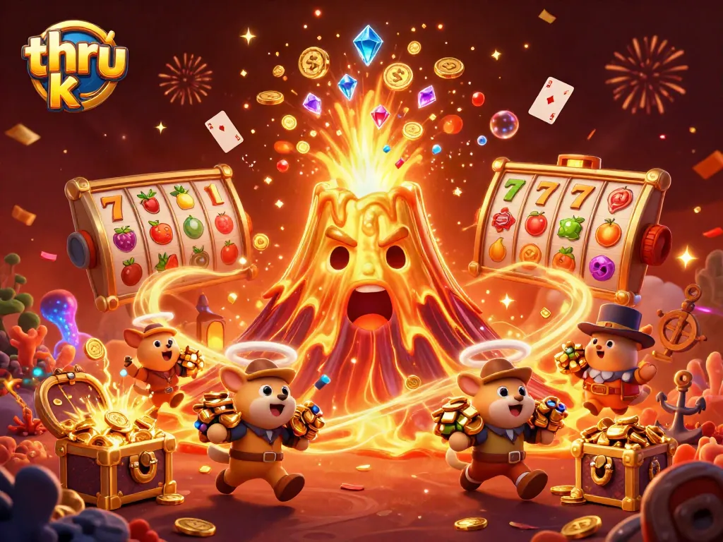 Experience the thrills of thr ku with a vibrant casino scene featuring jackpots, treasures, and excitement.