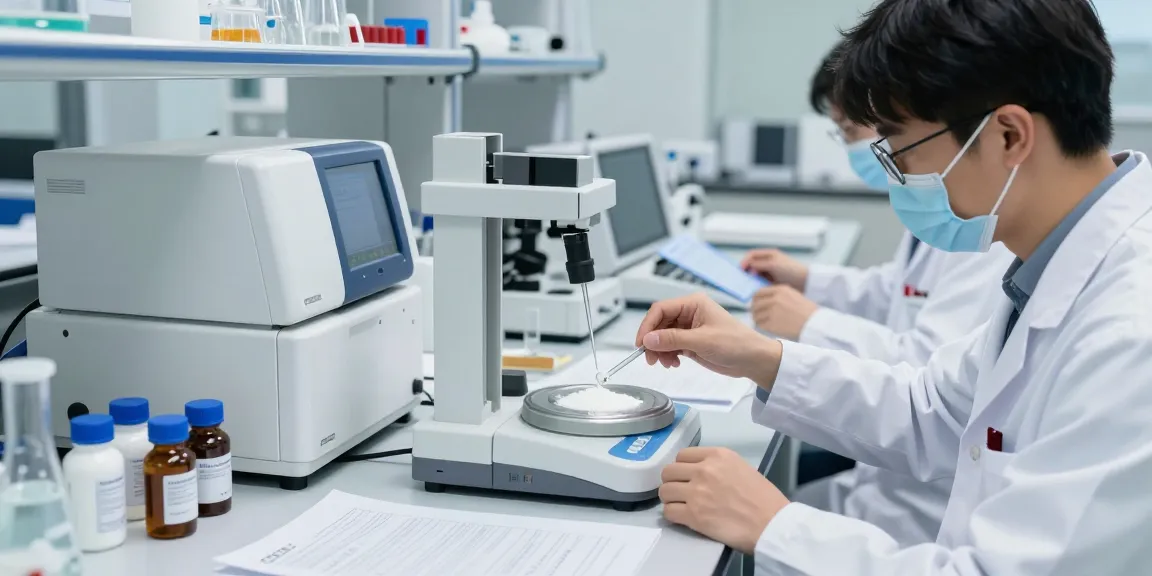 Measuring high purity sermorelin in a modern lab with advanced equipment.