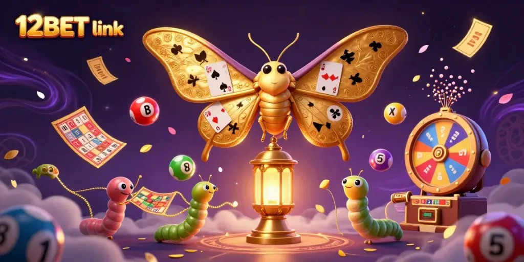 Experience the excitement of gaming with 12BET link, featuring dynamic lottery elements and casino visuals.