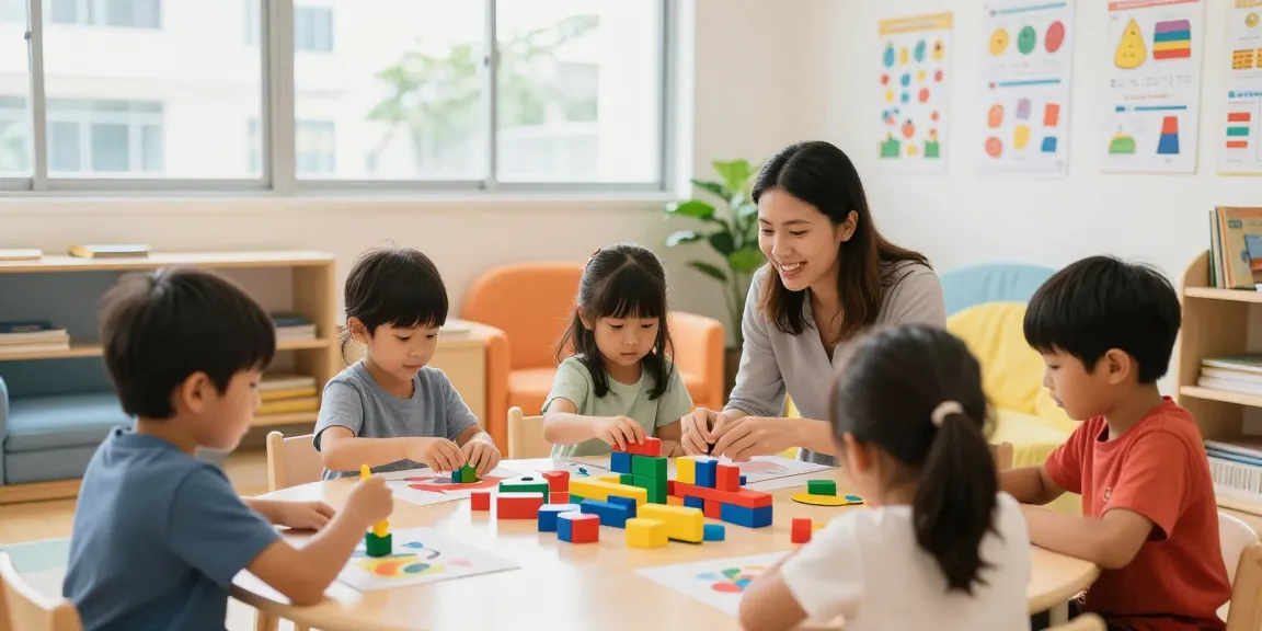 Engaging classroom experience at Reggio Emilia Preschool Singapore with children exploring and learning creatively.