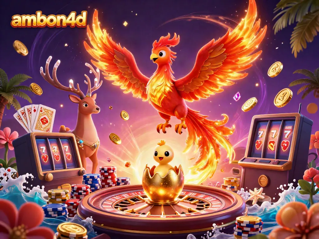 Watch the vibrant ambon4d phoenix and stag among dynamic casino elements to win big!
