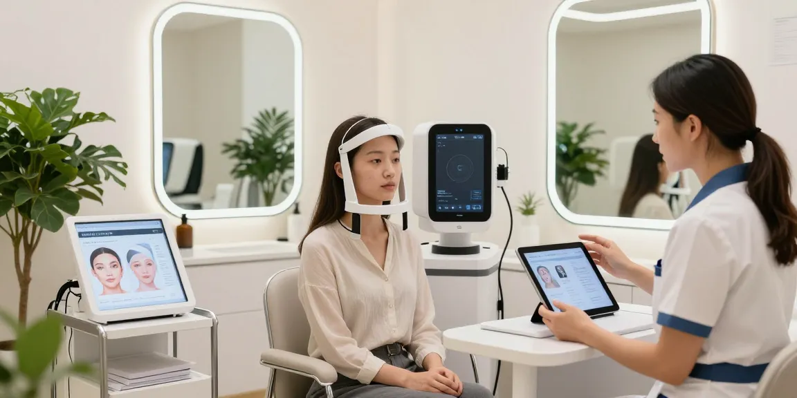 ClinicEvo better than QOVES: Innovative facial analysis in a sleek beauty studio.