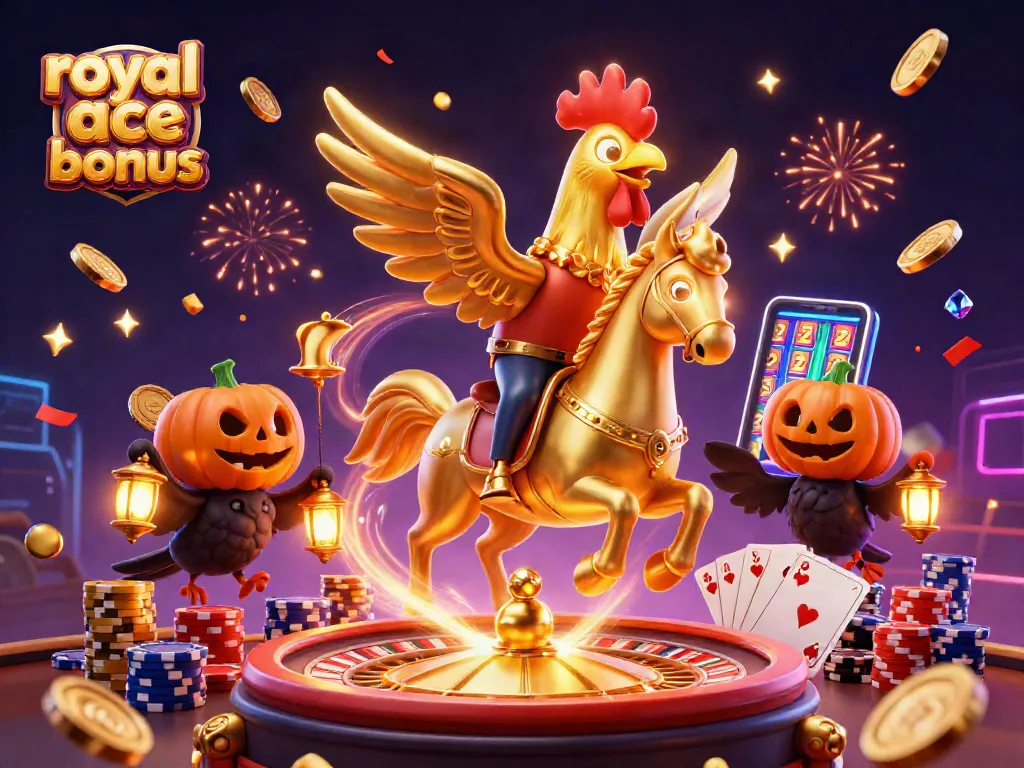Experience the thrill of the royal ace casino bonus amidst dazzling coins and vibrant game elements.