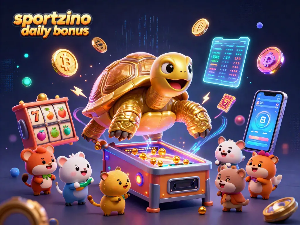 Claim your sportzino daily bonus with exciting rewards in a vibrant casino scene.